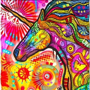 Colorful Unicorn Fleece Blanket Bed 50" x 60" lightweight Throw Super Soft
